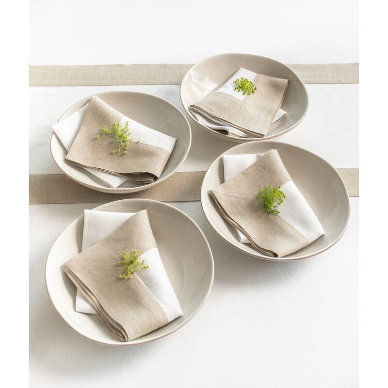Solino Home 100% Pure Linen Dinner Napkins 20 x 20 Inch Set of 4 | Contempo for Thanksgiving, Christmas