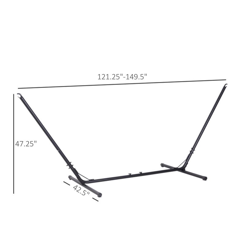 Black Portable Relaxation: Adjustable Steel Hammock Stand for Indoor/Outdoor