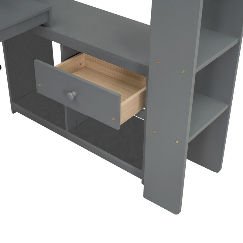 Merax Gaming Loft Bed with Desk