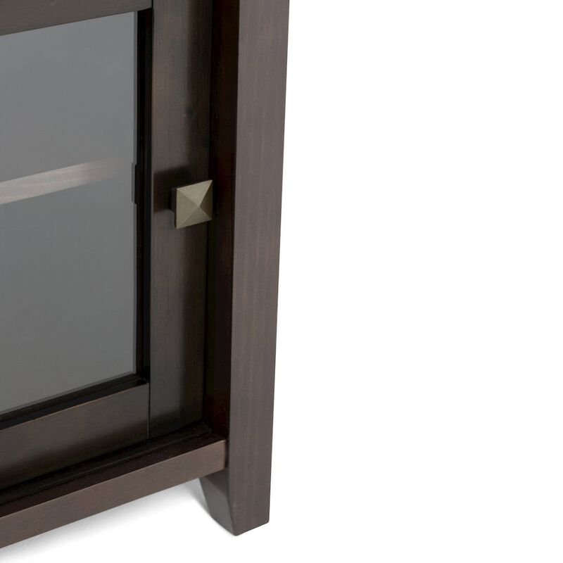 Simpli Home Cosmopolitan Solid Wood Tv Media Stand In Mahogany Brown For Tvs Up To 55 Inches