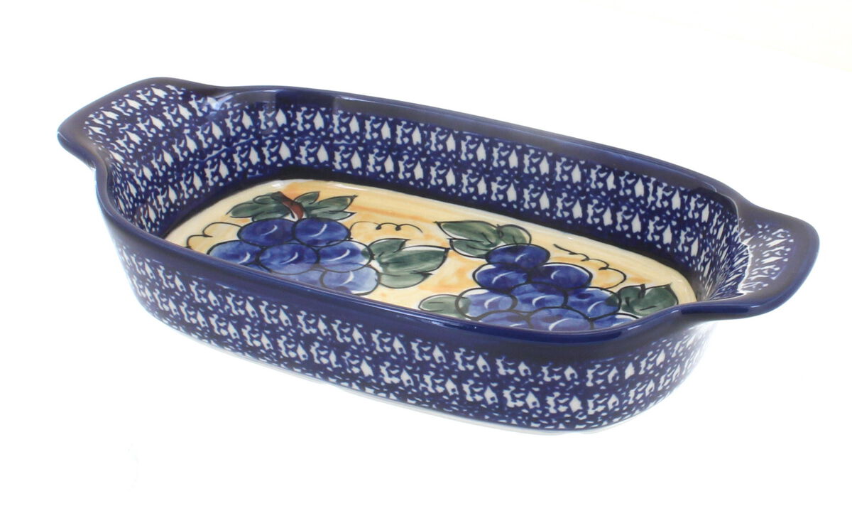 Blue Rose Polish Pottery Seaside Swirl Rectangular Serving Dish