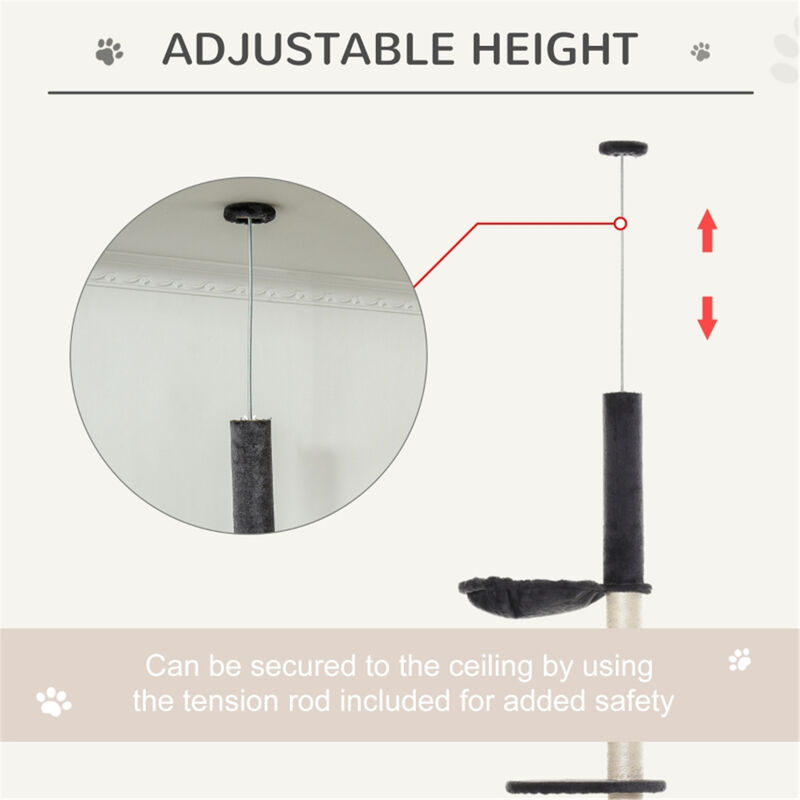 Cat Tree Multi-Level Tower with Cozy Condo, Scratching Posts, and Perches for Indoor Cats