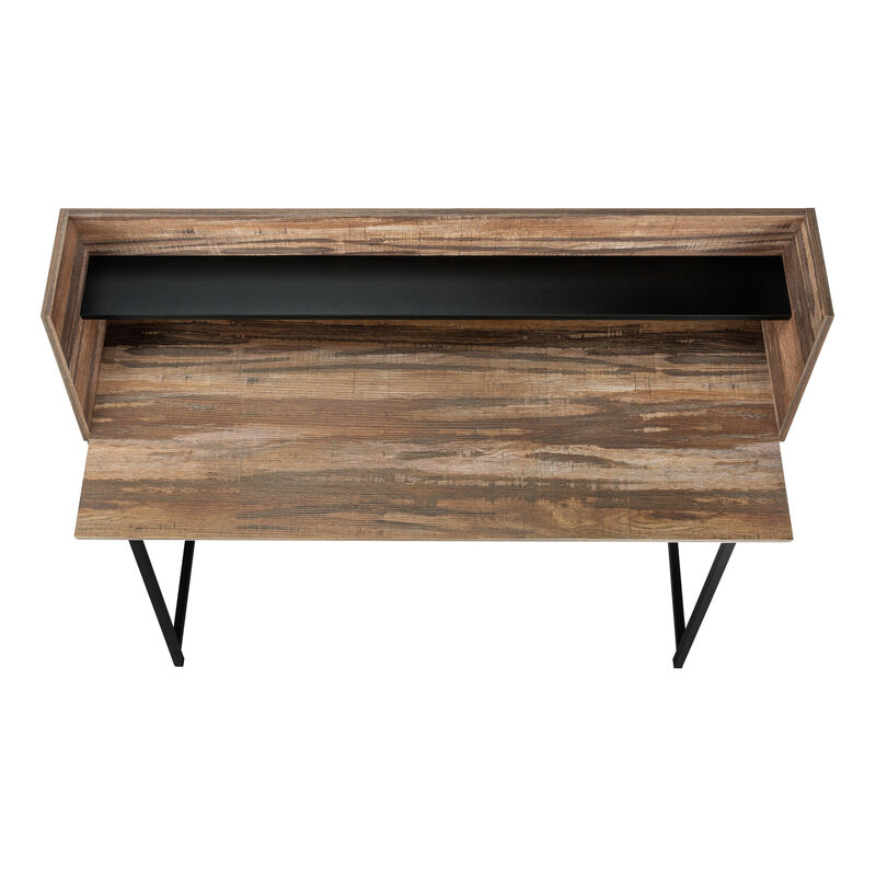 Monarch Specialties I 7548 Computer Desk, Home Office, Laptop, Storage Shelves, 48"L, Work, Metal, Laminate, Brown, Black, Contemporary, Modern