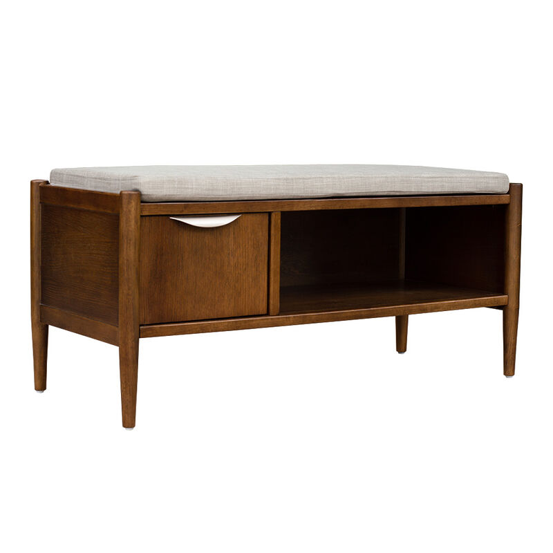 Gracie Mills Rosetta Modern Accent Storage Bench with Upholstered Cushion