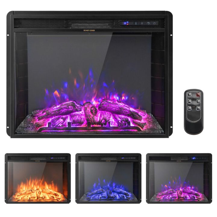 Hivvago 26 Inch Recessed Electric Fireplace with Adjustable Flame Brightness Hivvago 26 Inch Recessed Electric Fireplace with Adjustable Flame Brightness