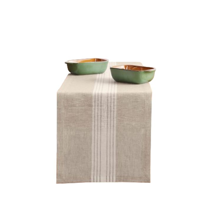 Solino Home 100% Pure Linen Table Runner | Farmhouse