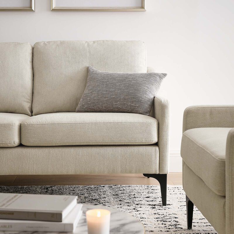 Corland Upholstered Fabric Loveseat Brown