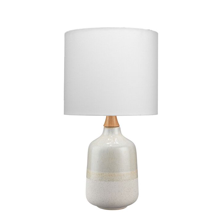 Table Lamp with Ceramic Bottle Shape Body, Cream-Benzara