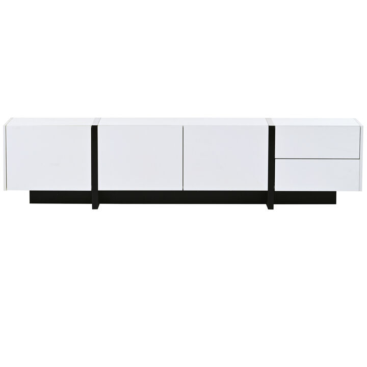 Modern High Gloss TV Stand for TVs Up to 80"