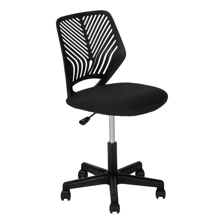 Monarch Specialties I 7336 Office Chair, Adjustable Height, Swivel, Ergonomic, Computer Desk, Work, Juvenile, Metal, Fabric, Black, Contemporary, Modern