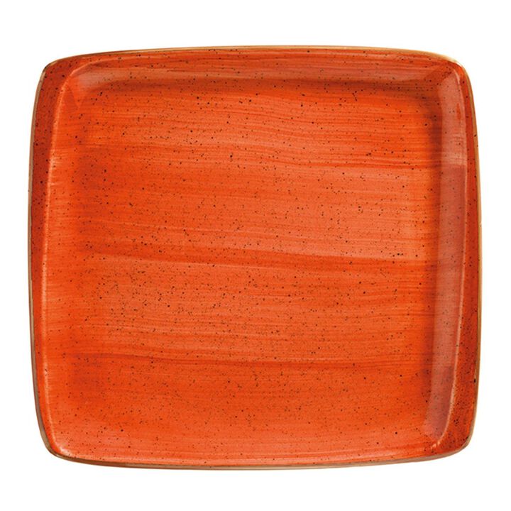 Terracota 12.75" x 12" x h:0.75" Square Terracotta Porcelain Platter