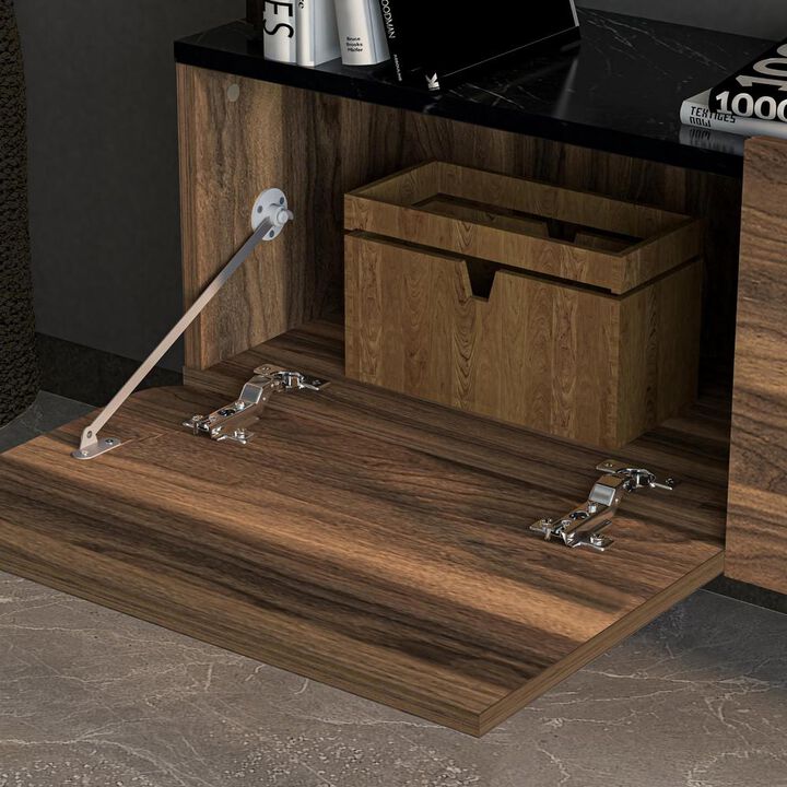 Atelier Mobili Floating TV Stand Wall Mounte for up to 80 inch TV and Under TV Cabinet (Walnut)