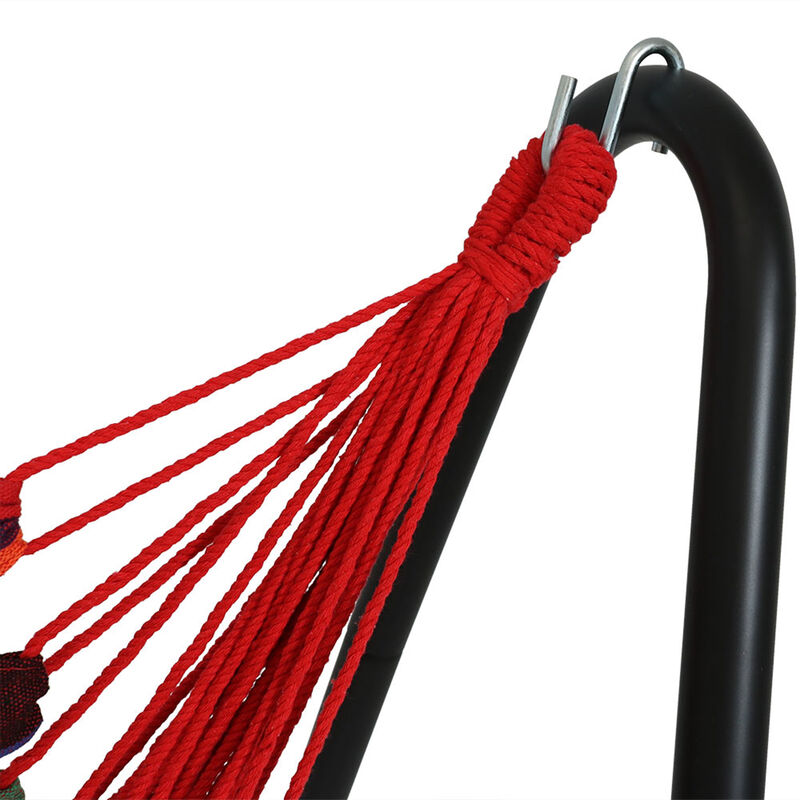 Sunnydaze Cotton Hammock Chair with Space Saving Steel Stand