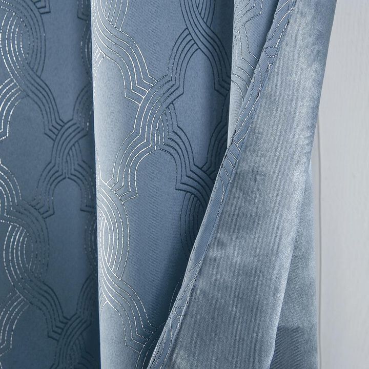 Oliva Gray Jansen Rubber Blackout Grommet Panel - 54"x90" Blue