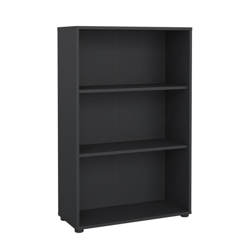 Tvilum Sign Adjustable 3 Shelf Bookcase, Open Storage Home Office Bookshelf, Matte Grey