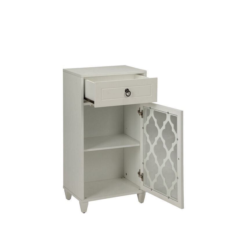 Faddish Side Table, White-Benzara