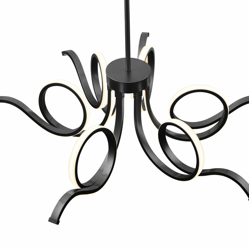 Magnolia Chandelier Black Metal Integrated LED Dimmable