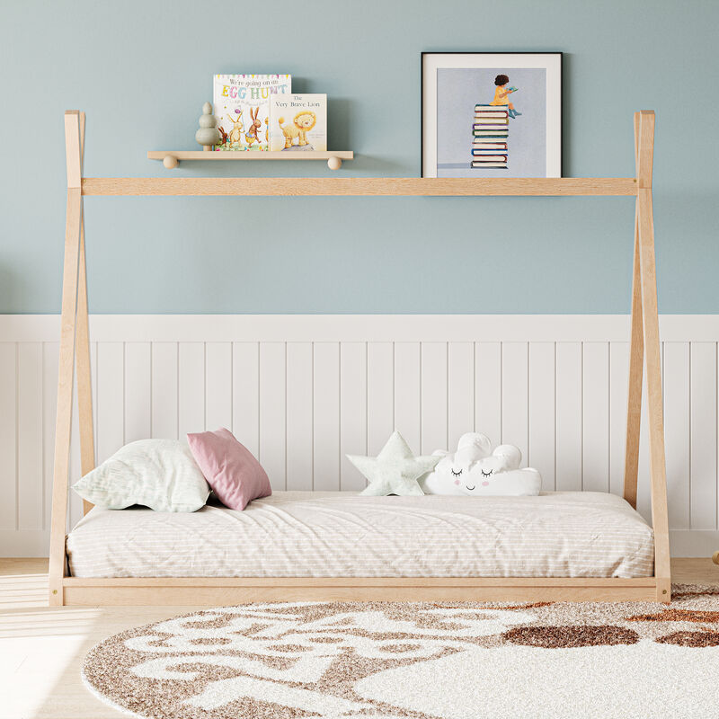 Merax Montessori Style Low-Floor Bed Tent Bed for Kids