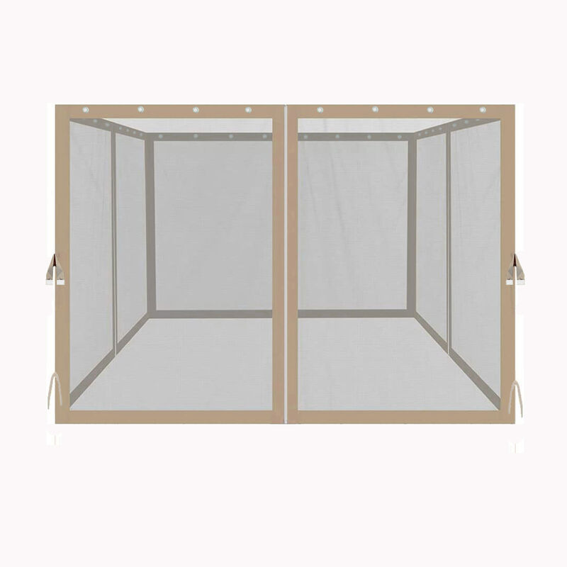 10x10 FT Gazebo Replacement Mosquito Netting With Zippers, 4-Side Mesh Walls For Patio Gazebos