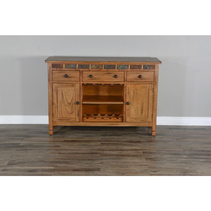 Sunny Designs Wood Buffet with Natural Slate