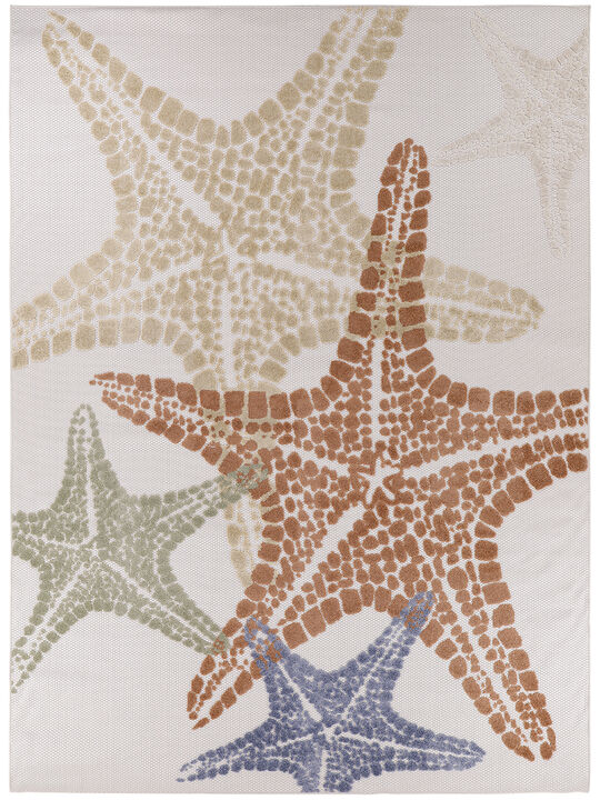 Aloha ALH28 Ivory/Multicolor 3'6" x 5'6" Rug