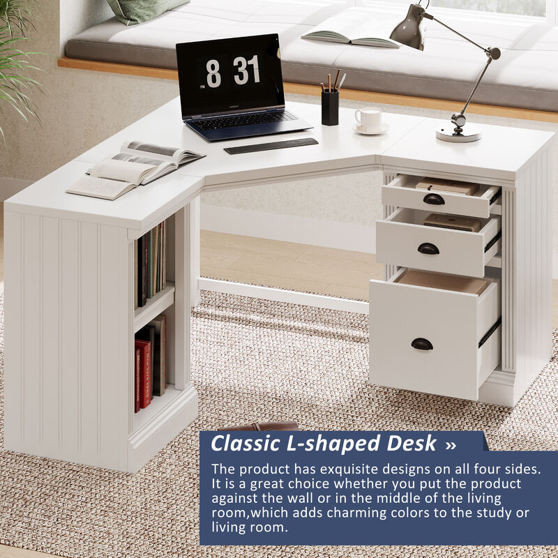 Merax Modern L Shaped Executive Desk Corner Writing Desk