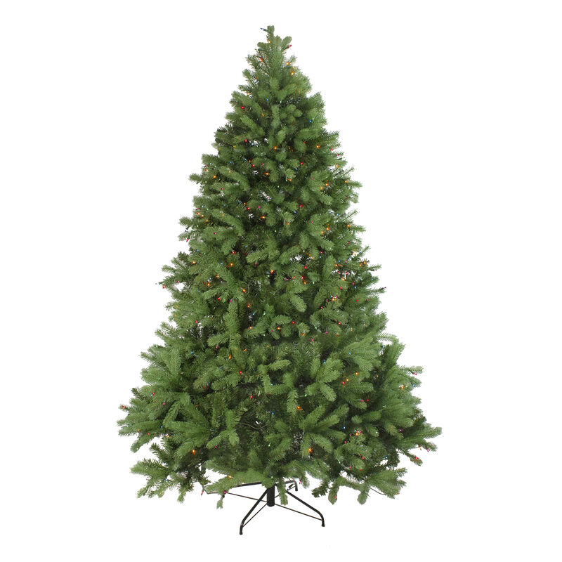 7.5' Pre-Lit Noble Fir Full Artificial Christmas Tree - Multi-Color Lights