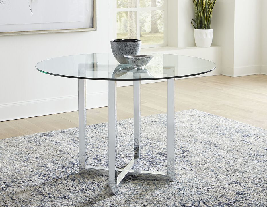 Modus Furniture International|Modus Direct Ship|Amalfi 54 Rd Ctr Tbl - Gls/chr|Dining Round Table