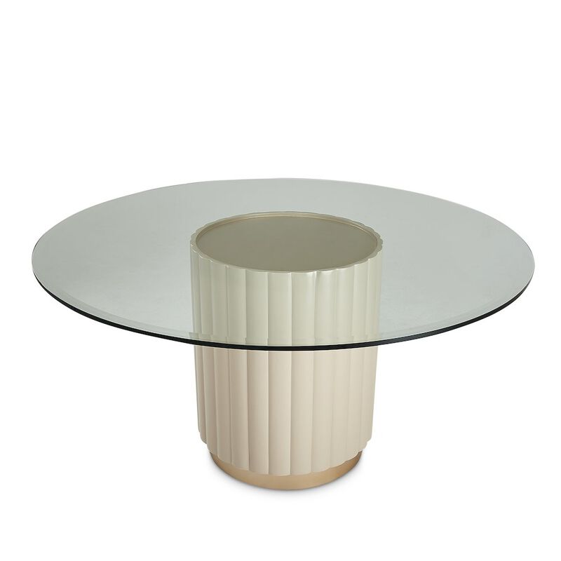 Michael Amini Malibu Crest Round Dining Table - Chardonnay