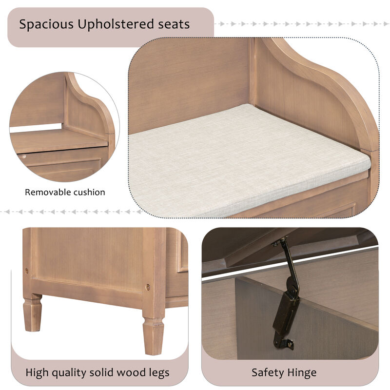 Merax Multifunctional Storage Bench with Safety Hinge
