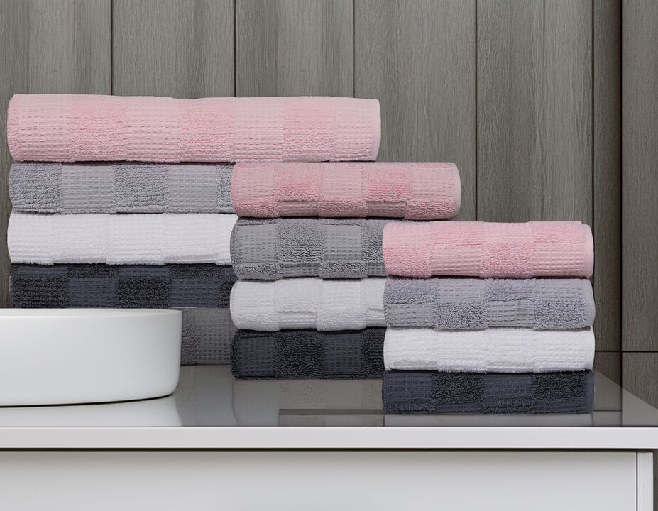 Waffle Terry 8 pcs Turkish Hand Towels Set