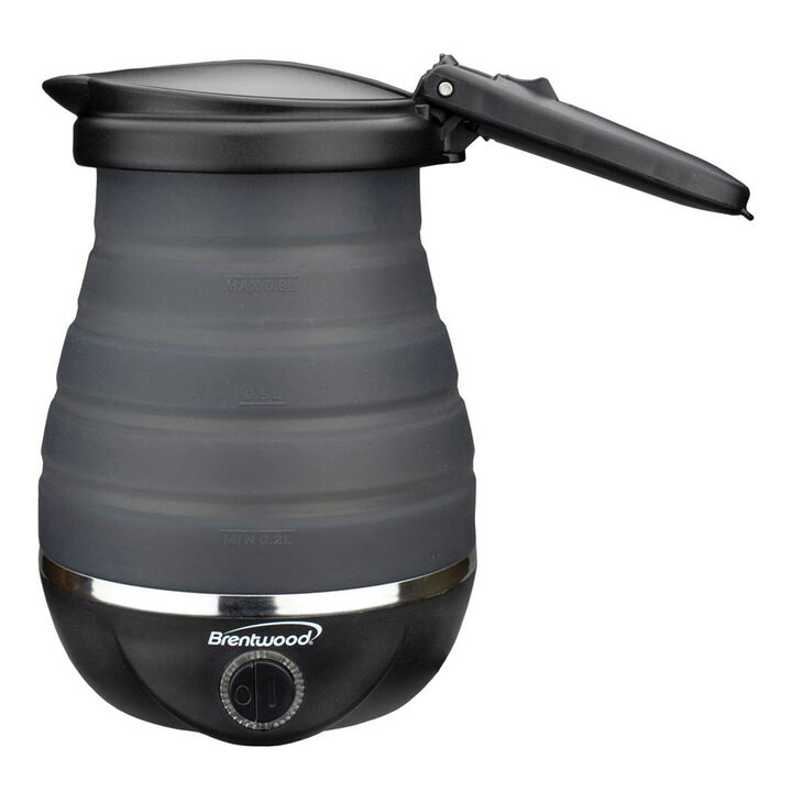 Brentwood Dual Voltage 3.3 Cup Collapsible Travel Kettle in Black Brentwood Dual Voltage 3.3 Cup Collapsible Travel Kettle in Black