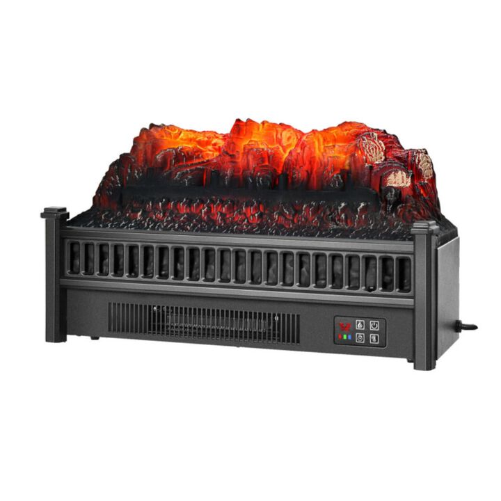 Hivvago 1400W Electric Fireplace Log Heater with Adjustable Flame Brightness-Black Hivvago 1400W Electric Fireplace Log Heater with Adjustable Flame Brightness-Black