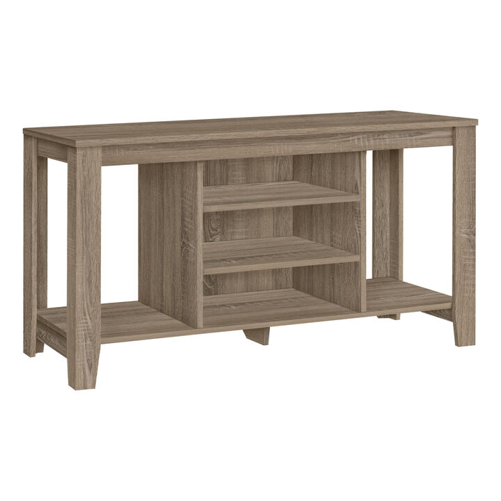 Monarch Specialties I 3528 Tv Stand, 48 Inch, Console, Media Entertainment Center, Storage Shelves, Living Room, Bedroom, Laminate, Brown, Contemporary, Modern