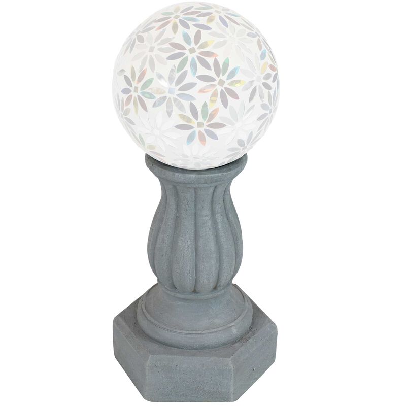 Sunnydaze Contemporary Pillar Polyresin Gazing Globe Stand