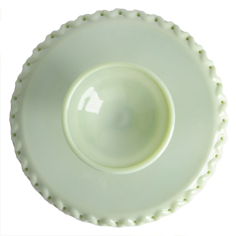 Martha Stewart Highbrook Jadeite Glass Loop Cake Stand in Mint