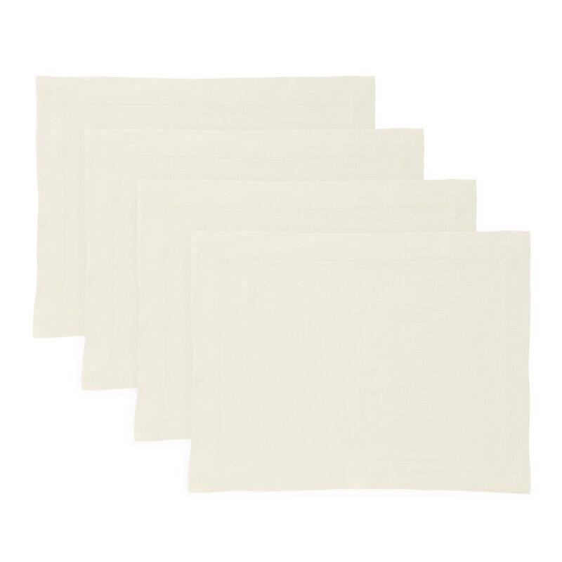 Solino Home 100% Pure Linen Placemats  Set of 4, 14 x 19 Inch | Sonoma