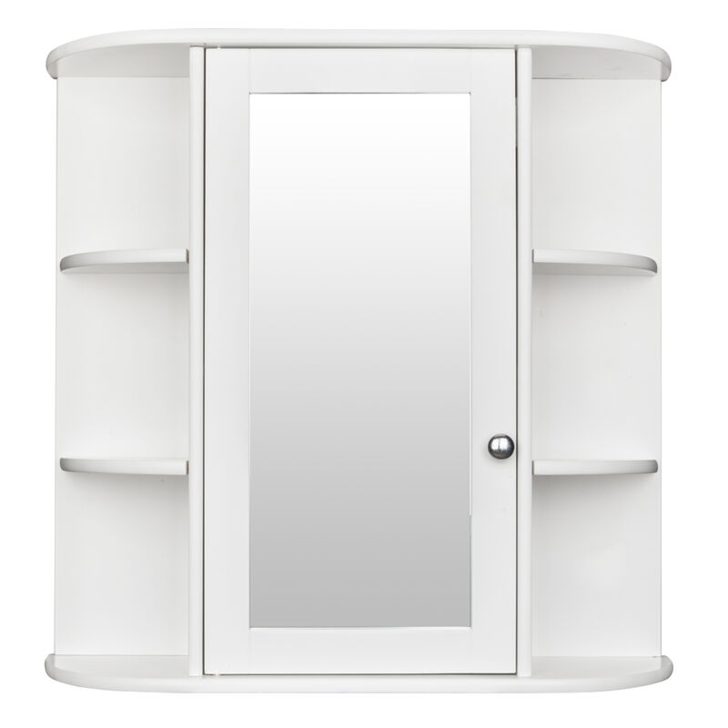 3-Tier Single Door Mirror Bathroom Wall-Mounted Cabinet Space-Saving Shelf for Stylish Bathroom Organization