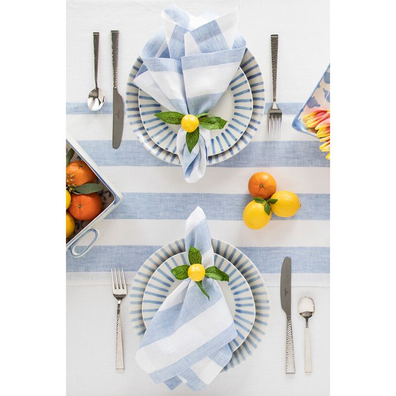 Solino Home 100% Pure Linen Table Runner | Cabana Stripe for Thanksgiving, Christmas