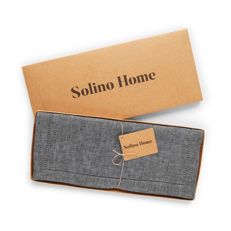 Solino Home 100% Pure Linen Table Runner 14 x 90 Inch | Milan