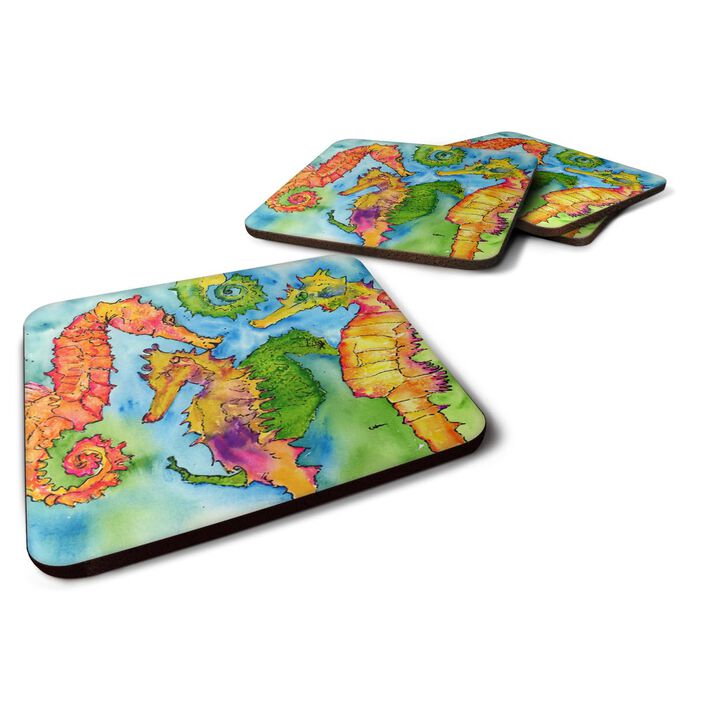 Caroline's Treasures 8546FC Seahorse Foam Coasters (Set of 4), 3.5 H x 3.5 W, Multicolor