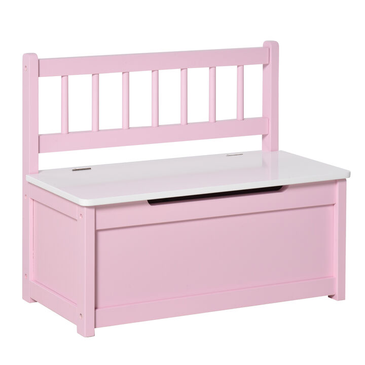 Kids 2-in-1 Wooden Toy Storage Box Seat Bench Storage Chest w/ Pneumatic Rod Kids 2-in-1 Wooden Toy Storage Box Seat Bench Storage Chest w/ Pneumatic Rod