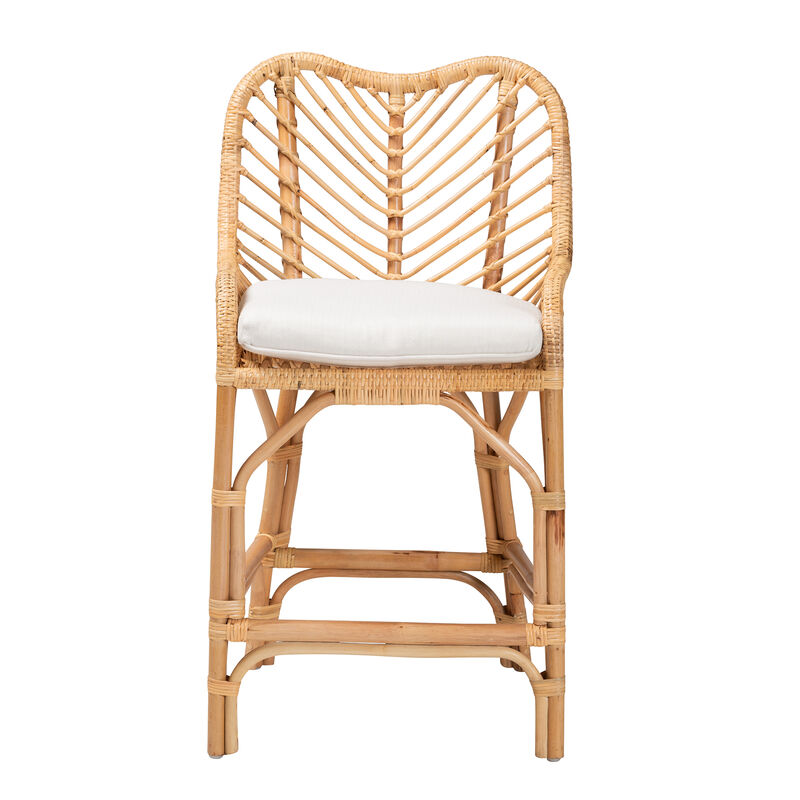 Bali & Pari Arween Modern Bohemian Natural Brown Rattan Counter Stool