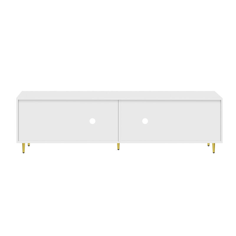 Merax Modern Entertainment Center with Glass Door TV Stand