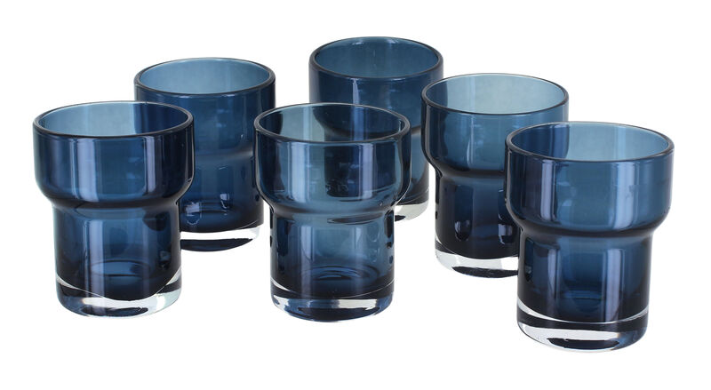 Blue Rose Polish Pottery Navy Craft Beer Glass - Set of 6