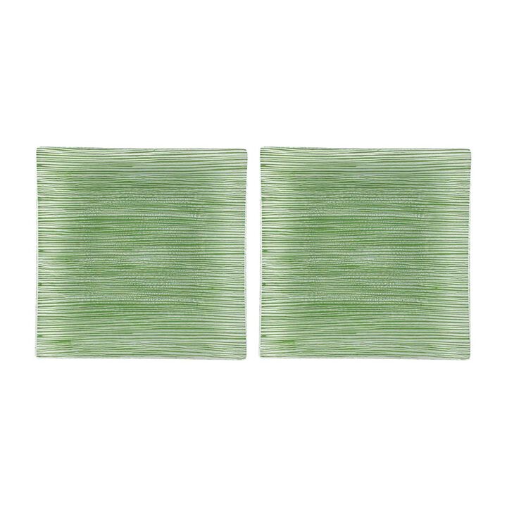 Glass Dinnerware 7.75" x 7.75" Square Clear Glass Plate (Set of 2)