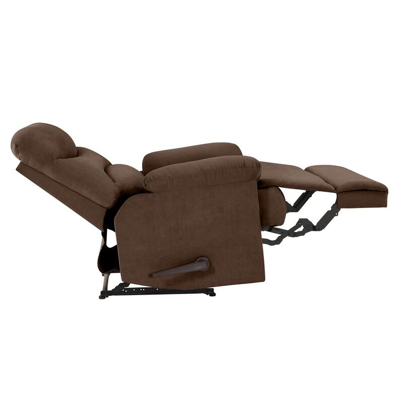 ProLounger Wall Hugger Recliner in Brown Microfiber with Stitched Back