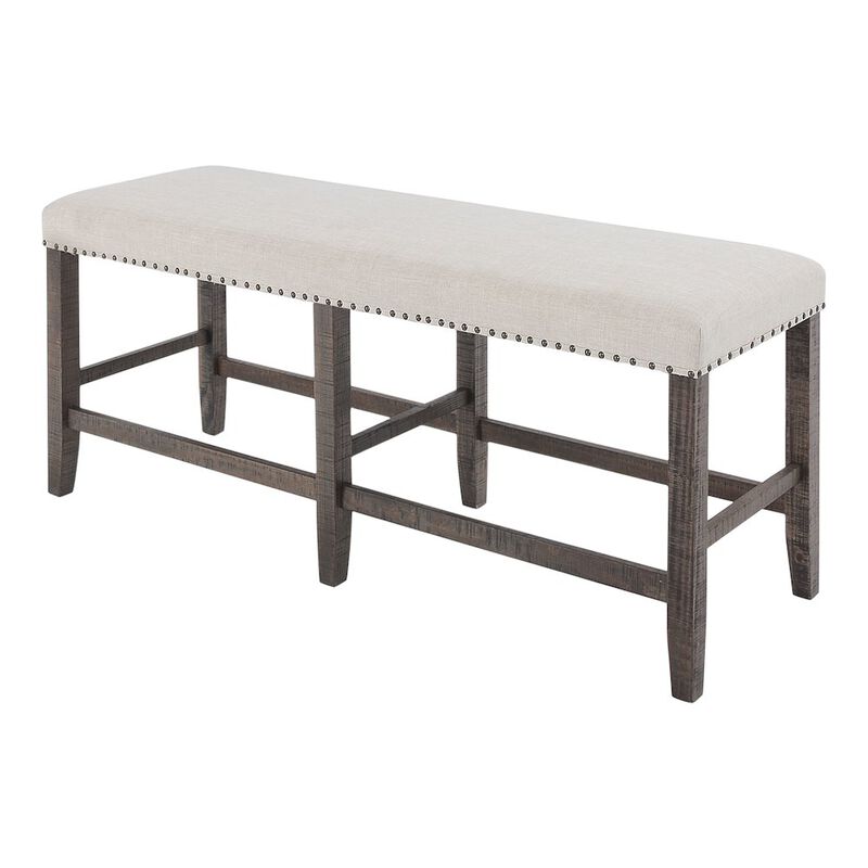 Jofran Willow Creek Distressed Solid Wood Counter Height Dining Bench