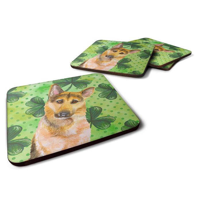 Caroline's Treasures German Shepherd #2 St Patrick's Decorative coasters, Multicolor