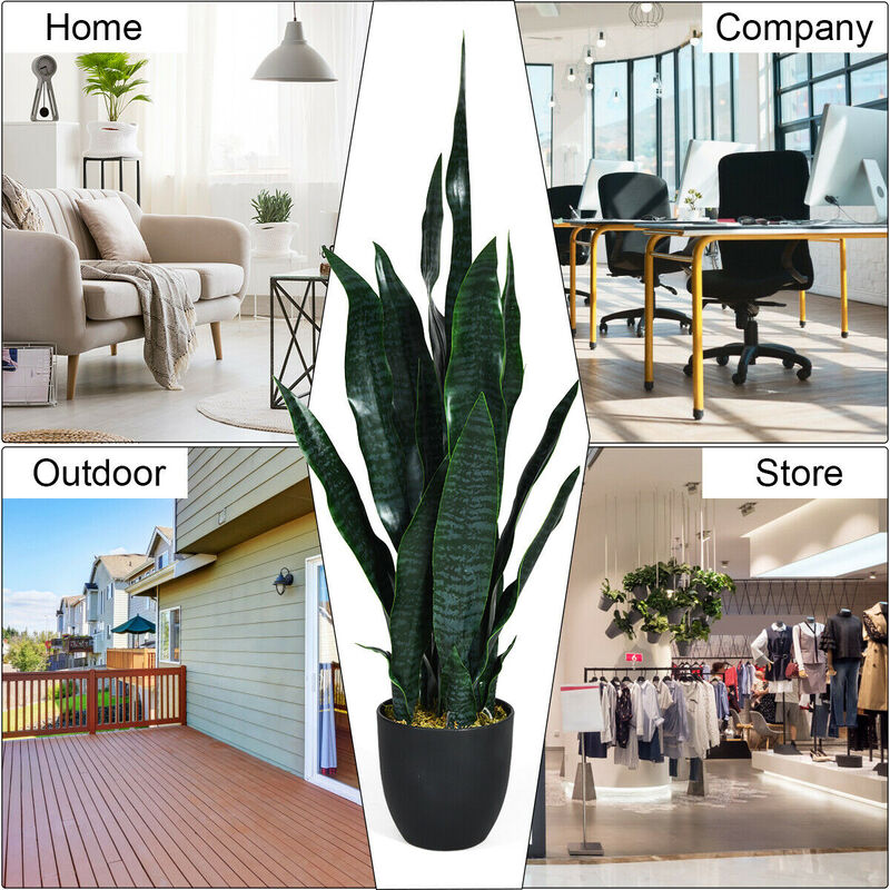 35.5 Inch Indoor-Outdoor Decoration Fake Artificial Snake Plant